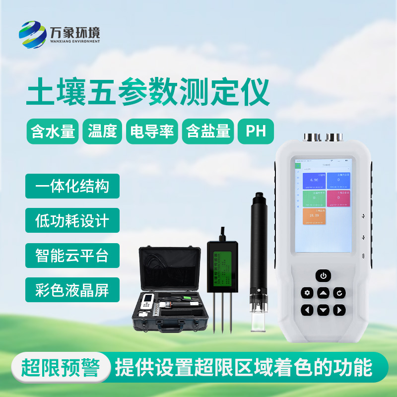 土壤測量儀，土壤溫濕度、電導率、含鹽量、pH五參數(shù)盡在掌握！